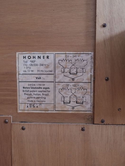 Vintage Hohner Organa Modelo 9807