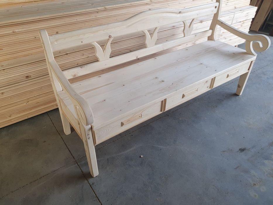 Wiejska ława rozsuwana szlaban