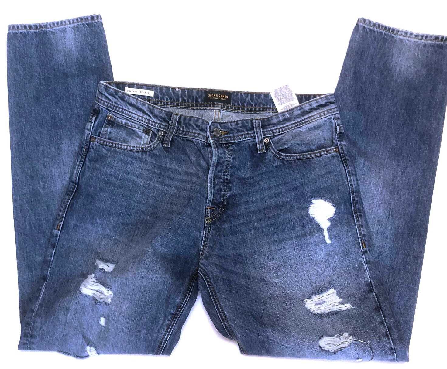 JACK JONES MIKE W34 L34 PAS 90 comfort fit jeansy męskie z dziurami