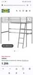 Rama łóżka piętrowego  Ikea Svarta 90x200