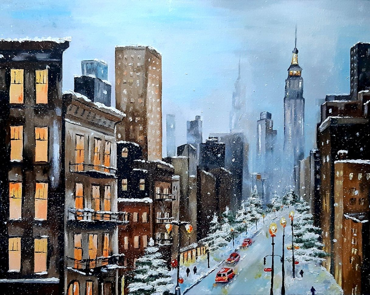 Картина маслом "Зимовий Нью Йорк"