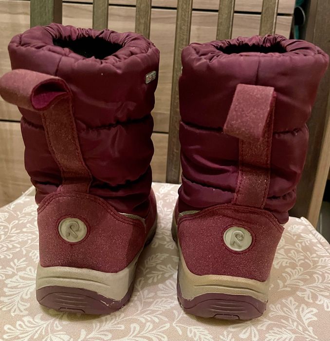 Zimowe buty dzieciece Reima, bordowe, ciepte - rozmiar 32