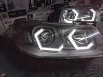 Фари BI-LED, Ангельські оченята, лінзи RENAULT MEGANE 2 2002-2009