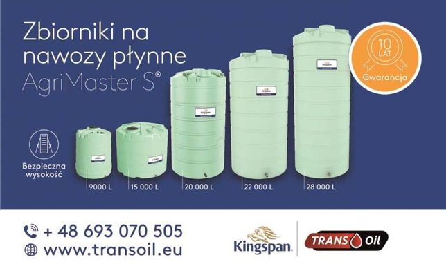 Zbiornik 22.000 litrów na nawozy płynne - RSM, ASL Kingspan AgriMaster