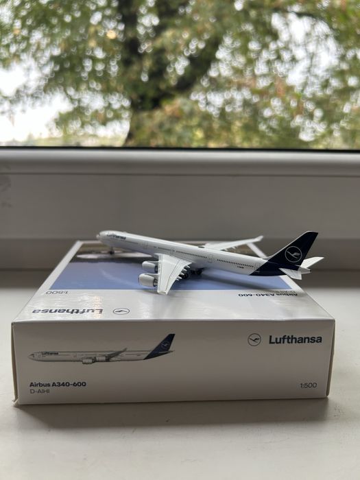 Herpa Model samolotu Lufthansa Airbus A340-600 skala 1:500