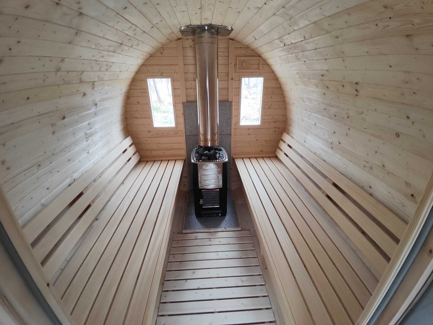 Sauna Ogrodowa beczka 250cm Piec elektryczny 9kW