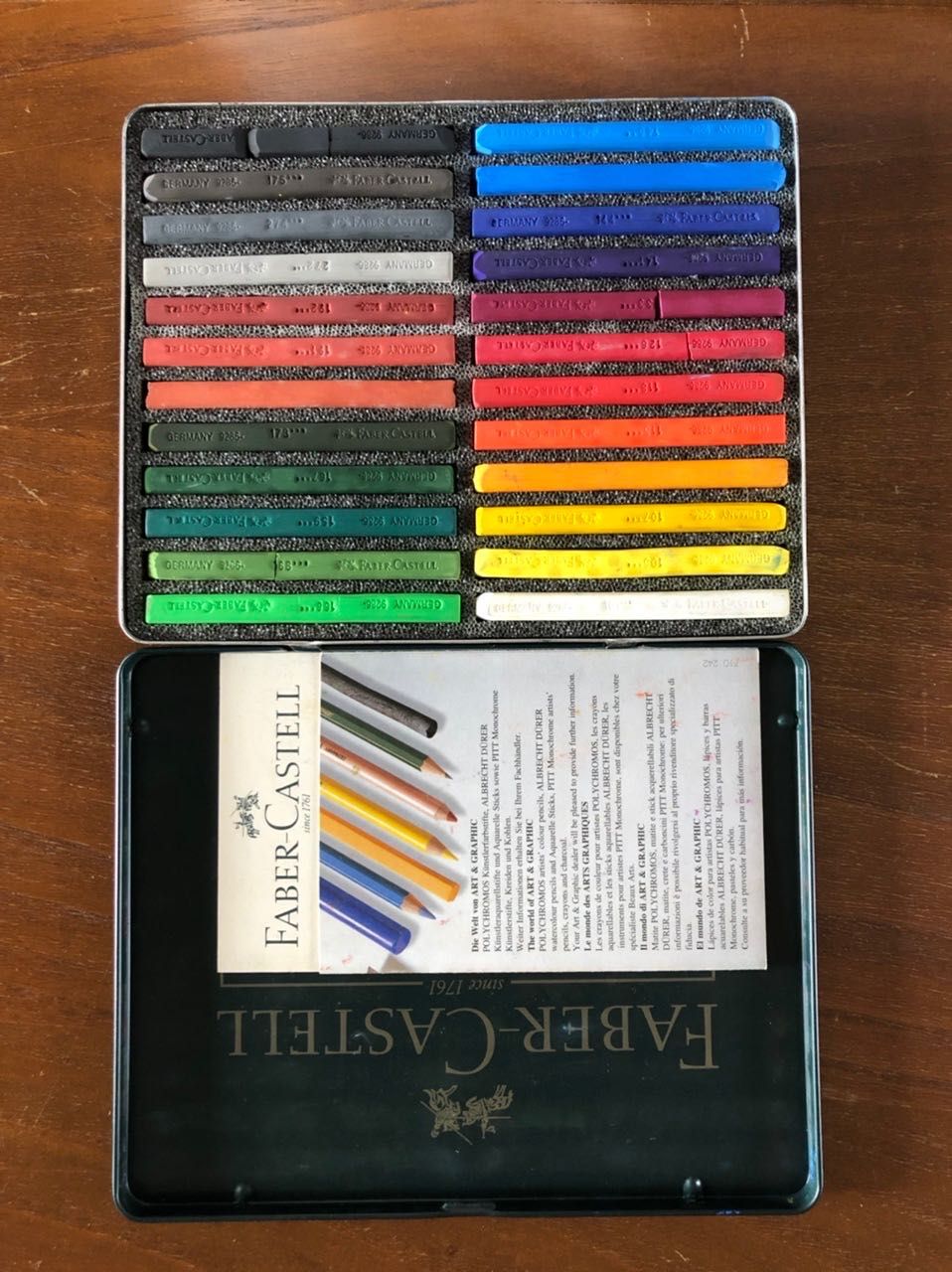 Estojo de Pastéis seco polychromos, 24 Gizes Faber-Castell, pouco uso