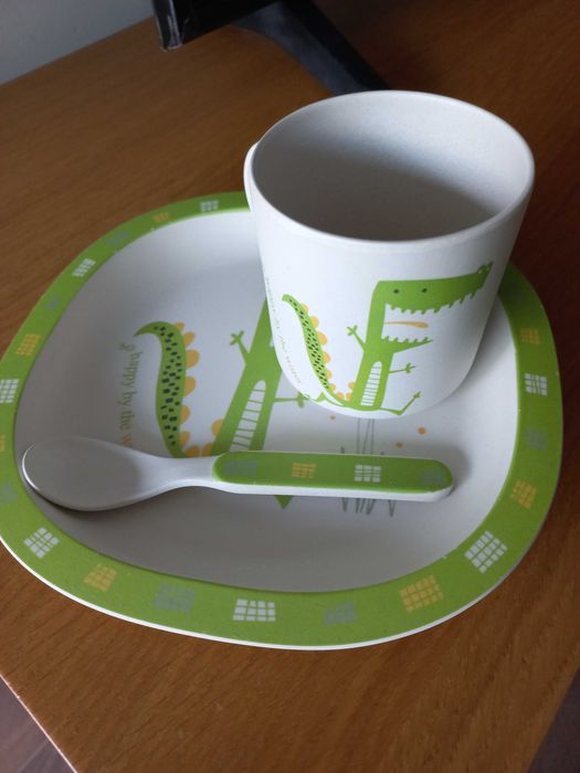 Conjunto alimentação bébé em bambu