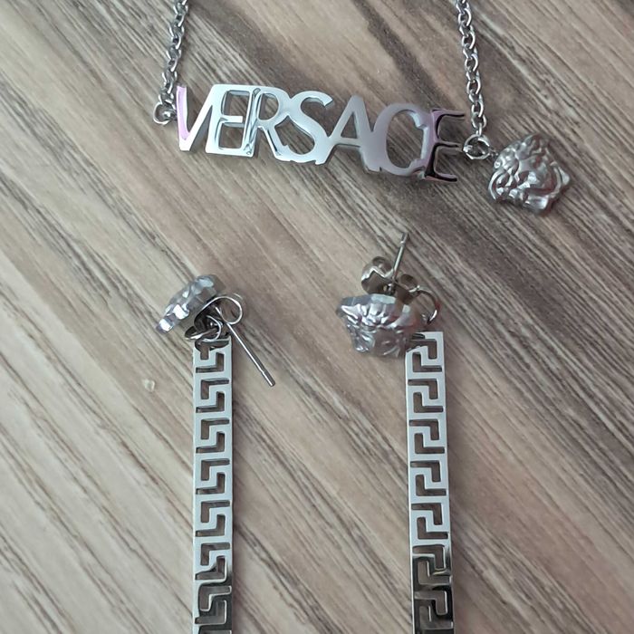 Zestaw kolczyki i bransoletka marki Versace. Nowy
