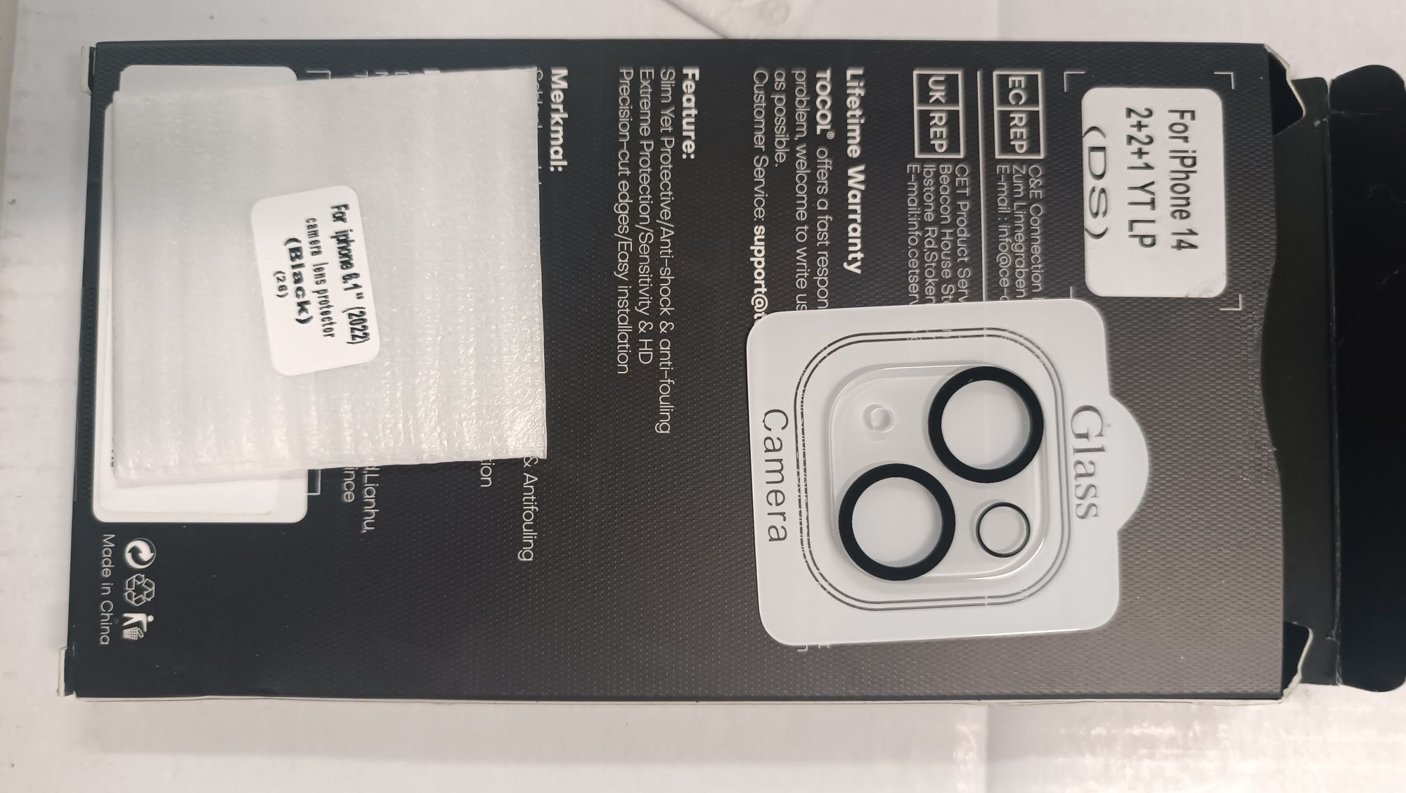 Capa 5 em 1 para iPhone 14, com 2 pacotes de protetor de tela +