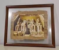 Quadro Egipto Papiro emoldurado Templo Abu Simbel