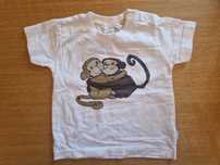 T-shirt z małpkami 3-6 m H&M