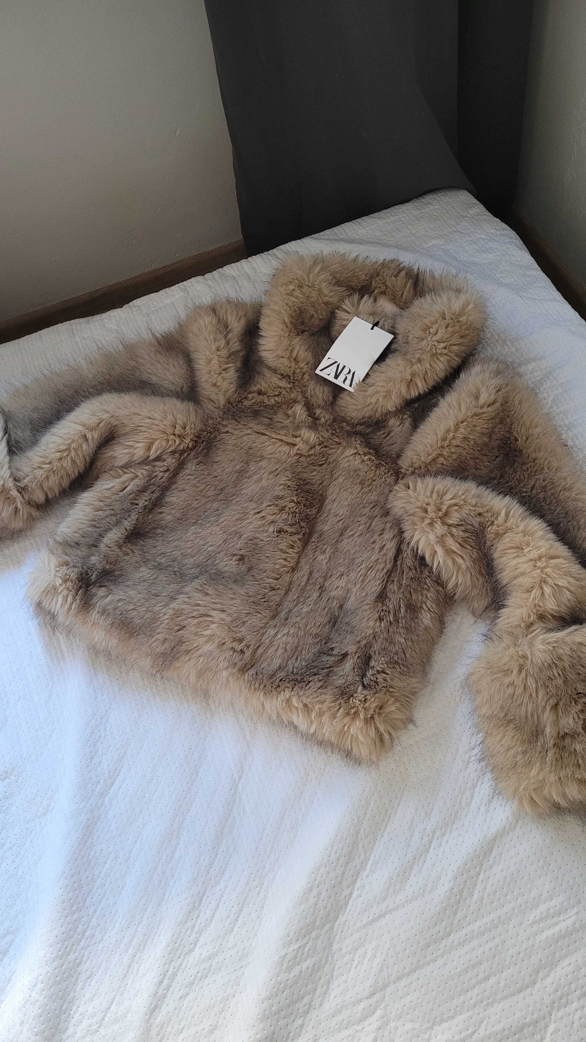 Sztuczne futro futerko bluza Zara z golfem nowe rozmiar M 38