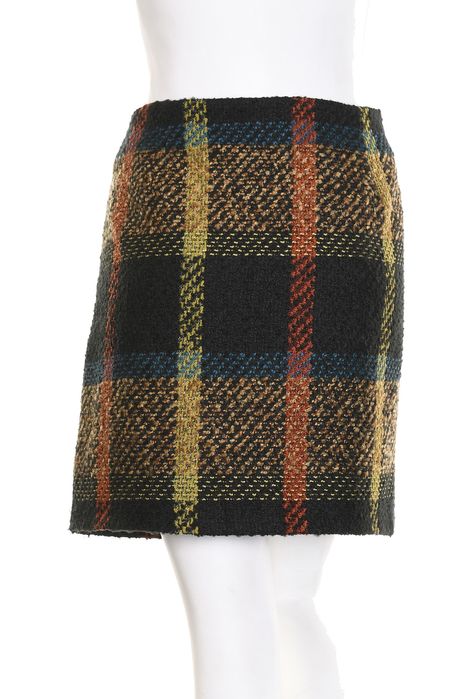 NEXT ciepła mini spódniczka boucle w kratkę jesienna melanż 42 44