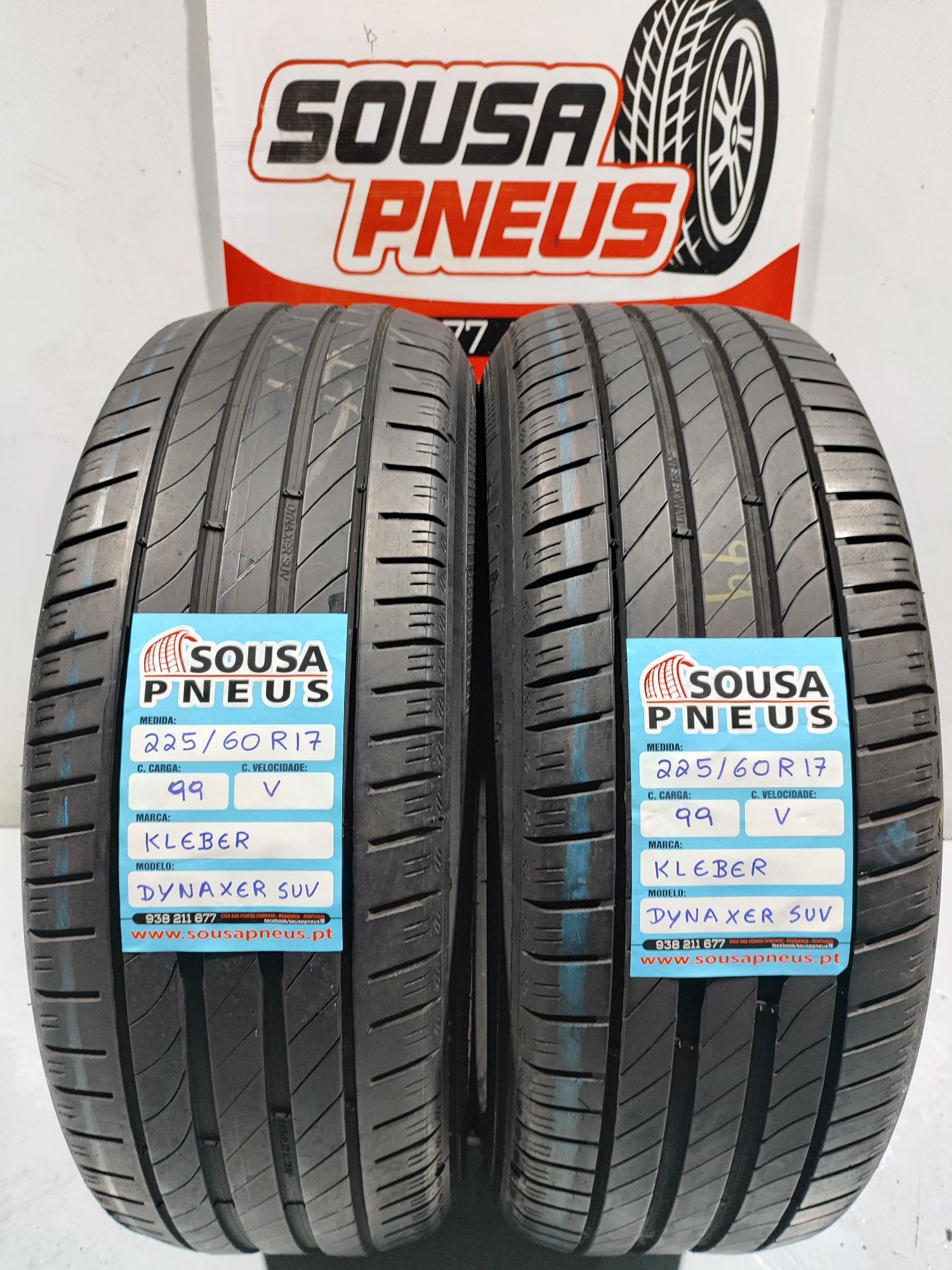 2 pneus semi novos 225-60R17 Kleber - Oferta dos Portes