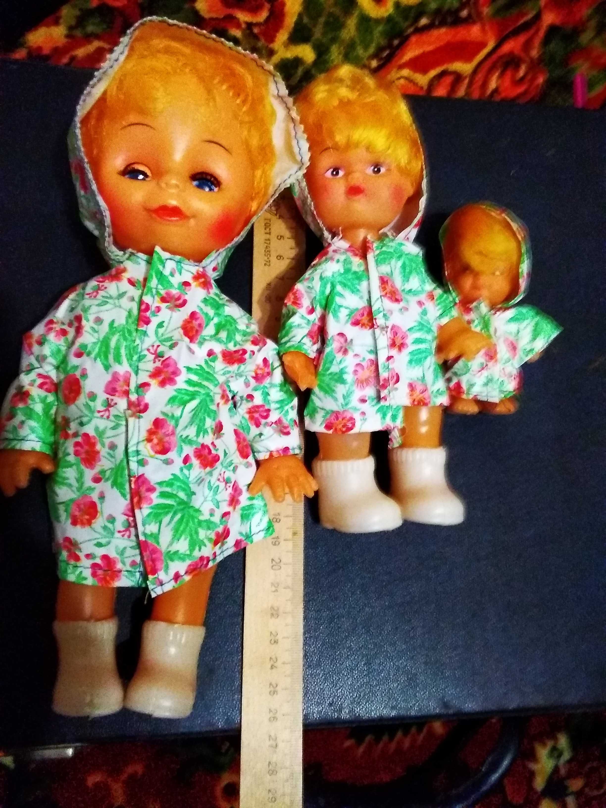 Куклы детские новые 3 шт пластик