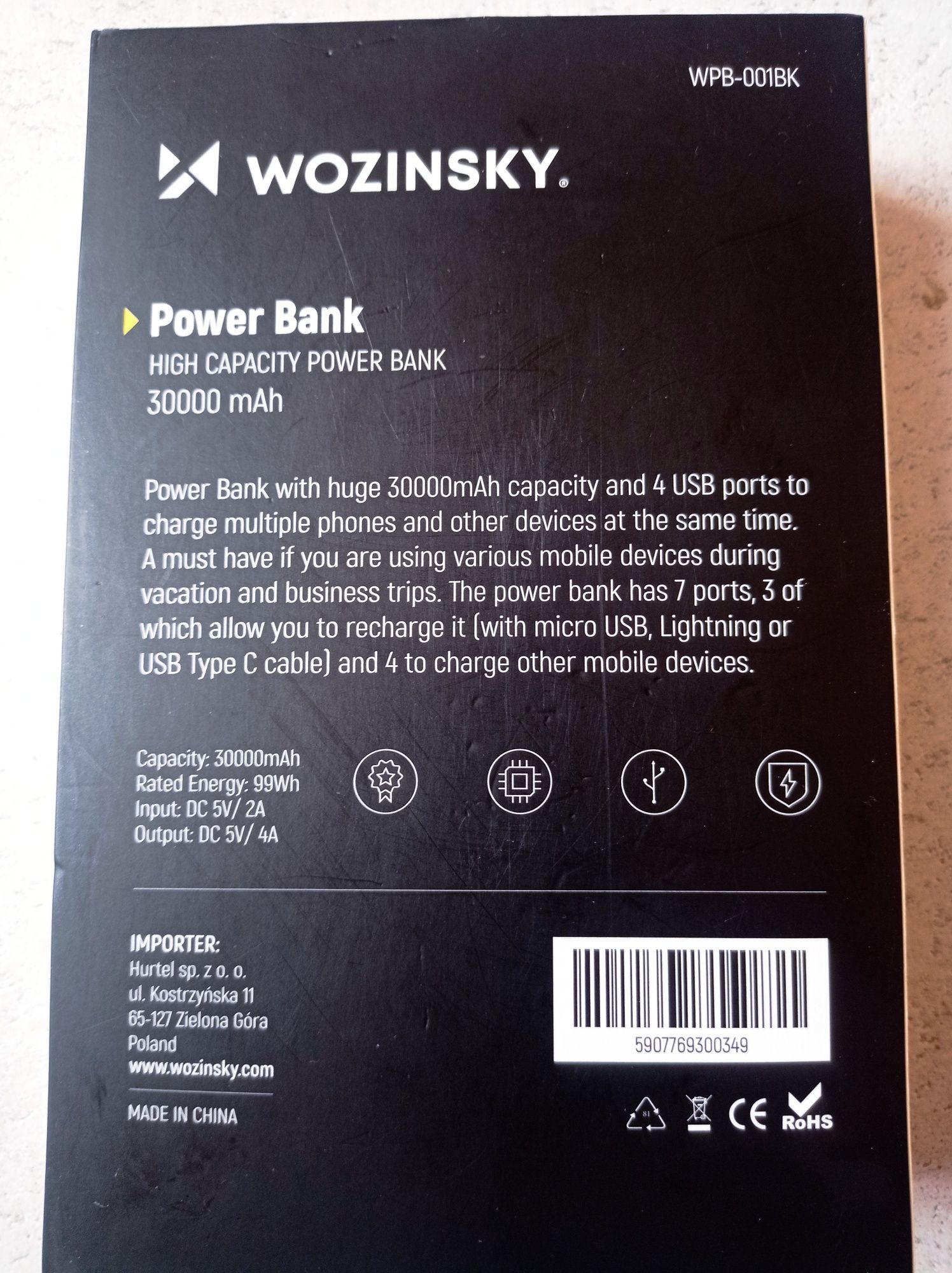 Power Bank WOZINSKY 30000