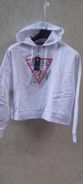NOWA Bluza GUESS ICON bizuteryjna biała eu44 a074 sweter usL