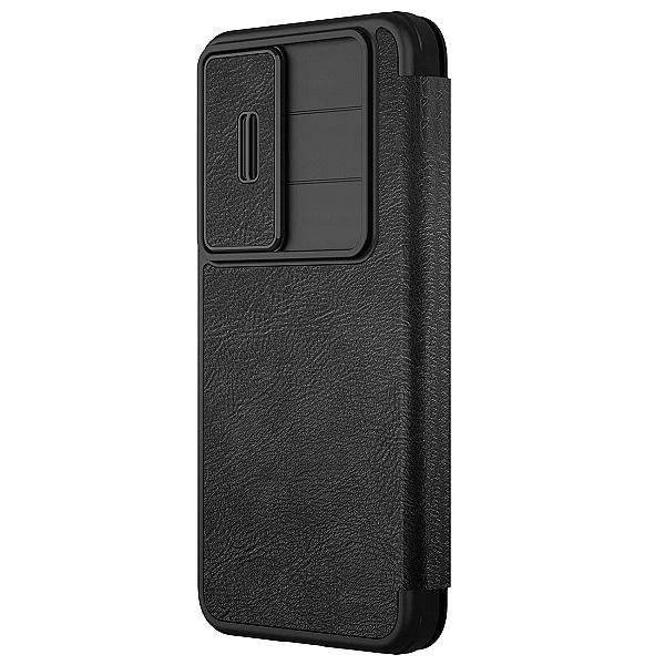 Etui Nillkin Qin Pro na Samsung Galaxy S25 z klapką i osłoną aparatu -