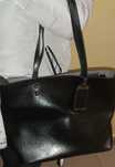 Torebka czarna ze skóry shoper bag