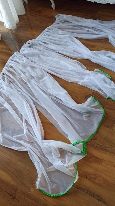 Sg firanka z zieloną lamówką firanka 160 cm na 130 cm