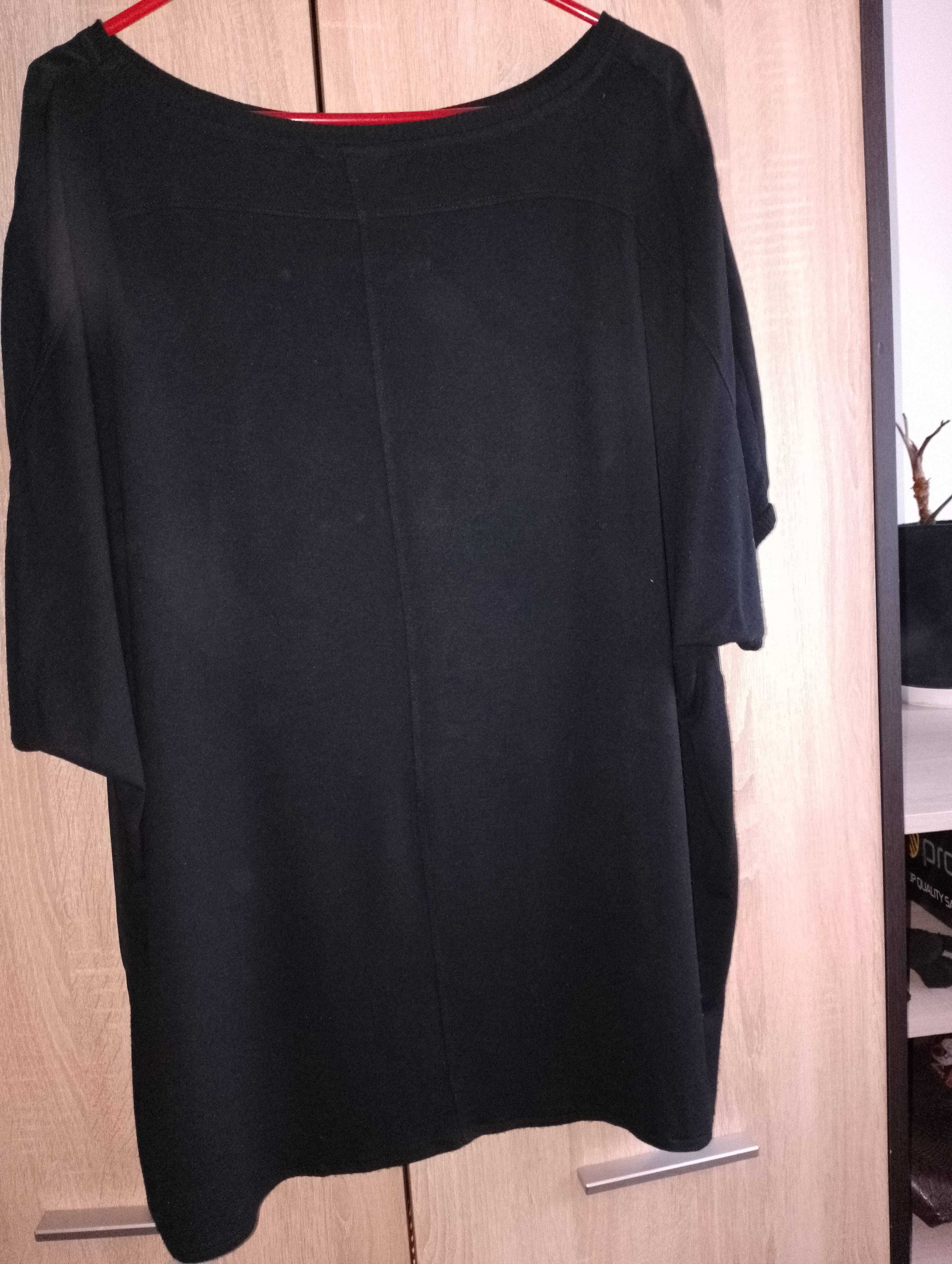 Bluzka damska czarna koszulowa plus size