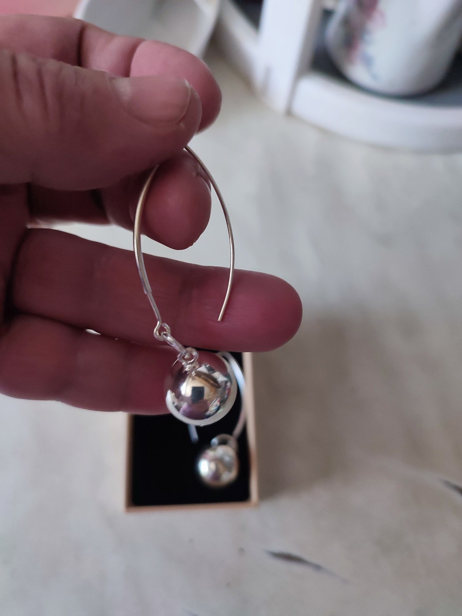 Серебряные серьги (Шары)
