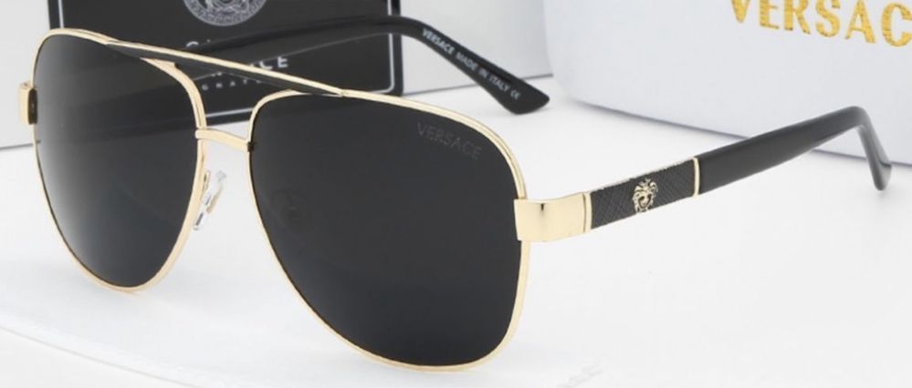 Okulary przeciwsłoneczne Versace męskie damskie złote czarne brązowe