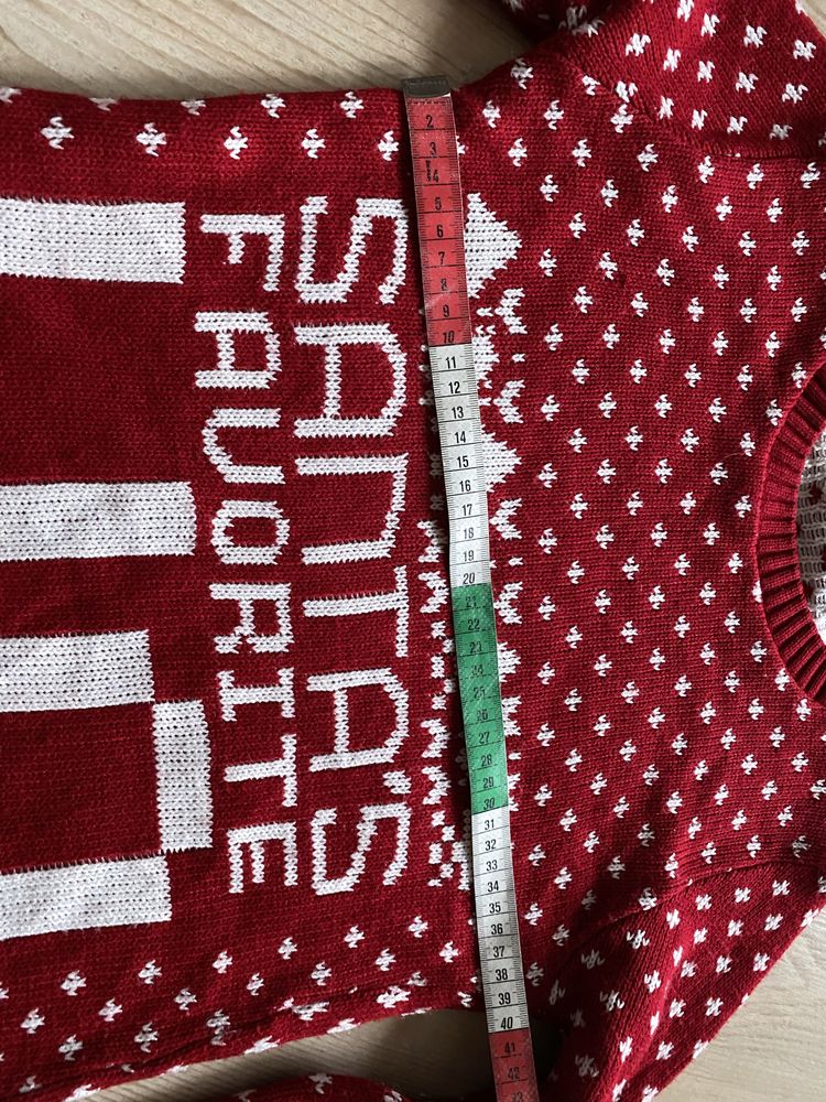 Sweter damski święta świąteczny czerwony S