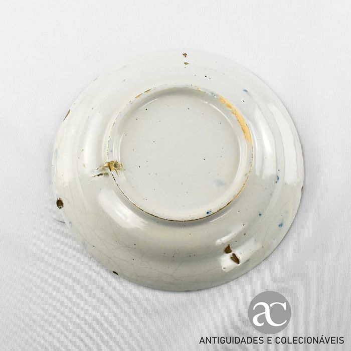 Prato Porcelana da China,Azul e Branco, Dinastia Qing (1644 a 1911)