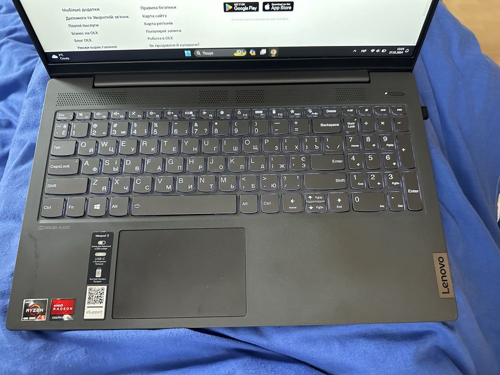 Ноутбук Lenovo IdeaPad 5 15ARE (81YQ008PRA) Graphite Grey з підсвіткою