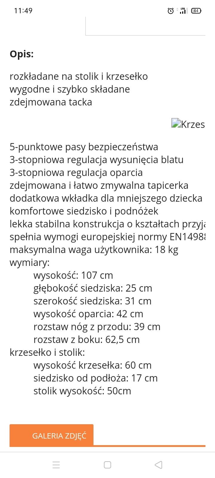 2w1 Krzesełko do karmienia i stolik i krzesło Milly Mally