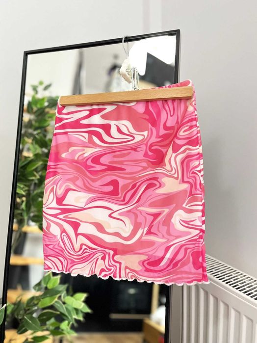 Shein mini spódniczka różowa neonowa xs 34