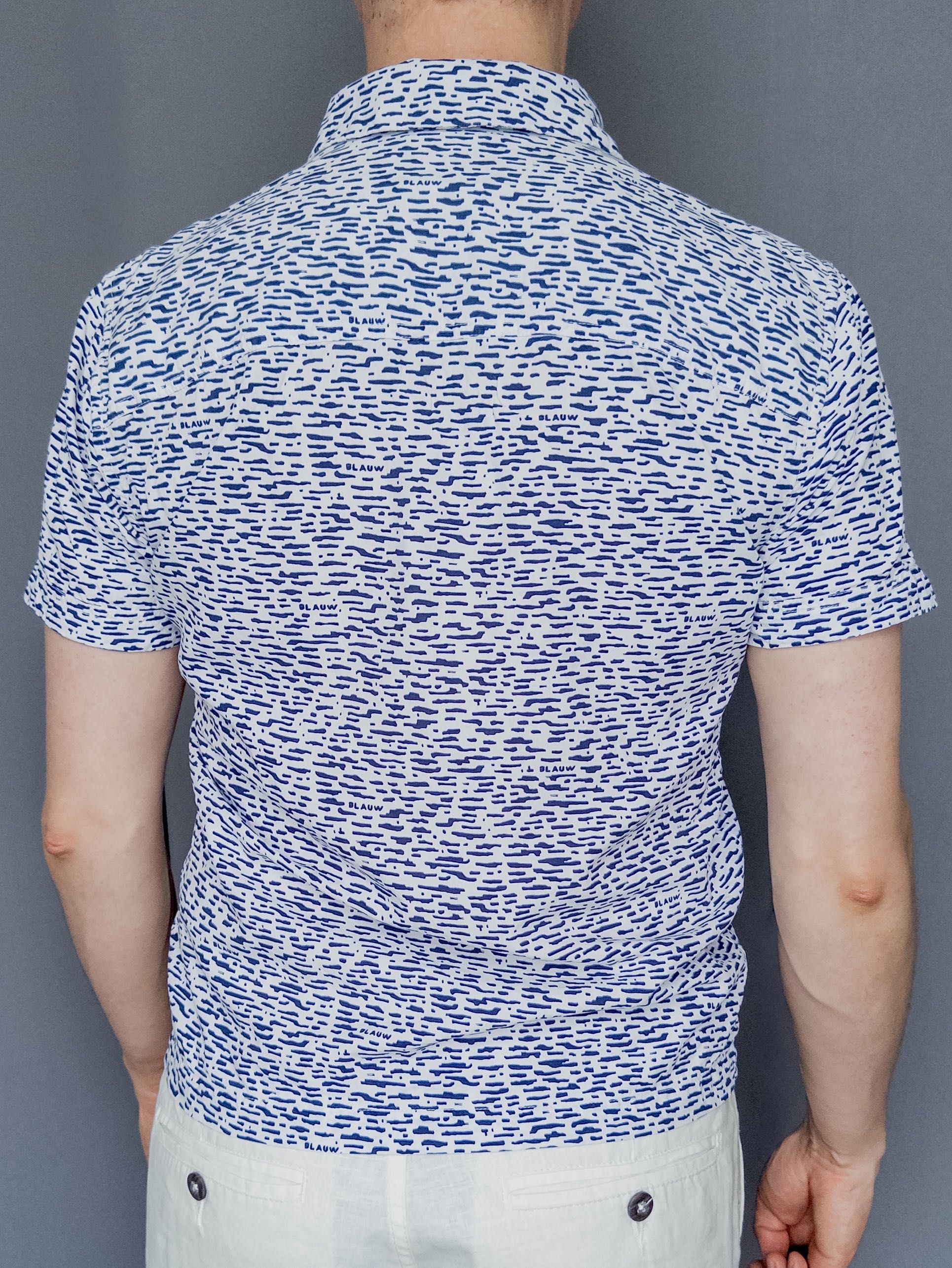 Scotch&Soda, koszula kubańska z wiskozy, wzór (Amsterdam Blauw), roz S