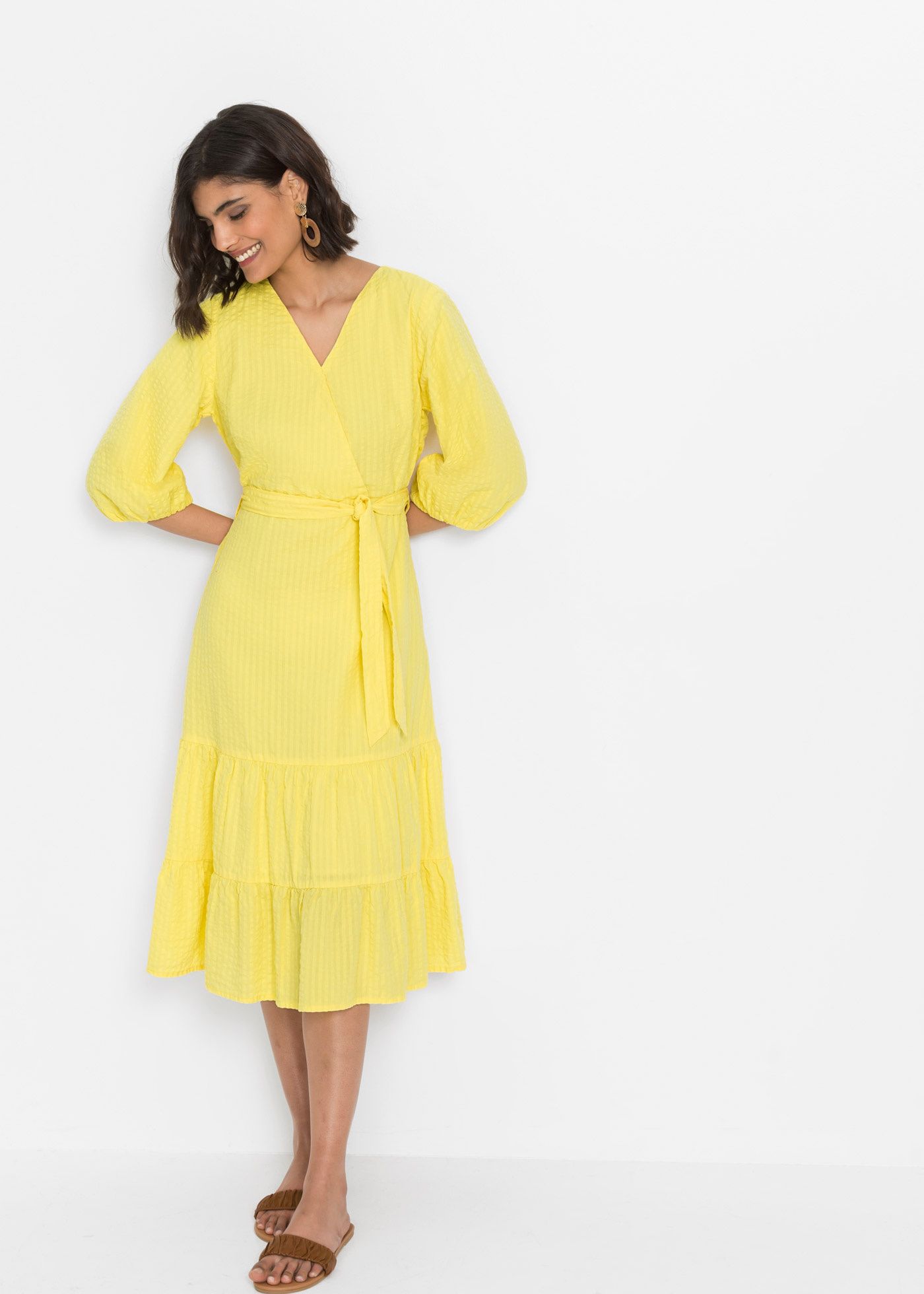 B.P.C sukienka żółta midi r.42
