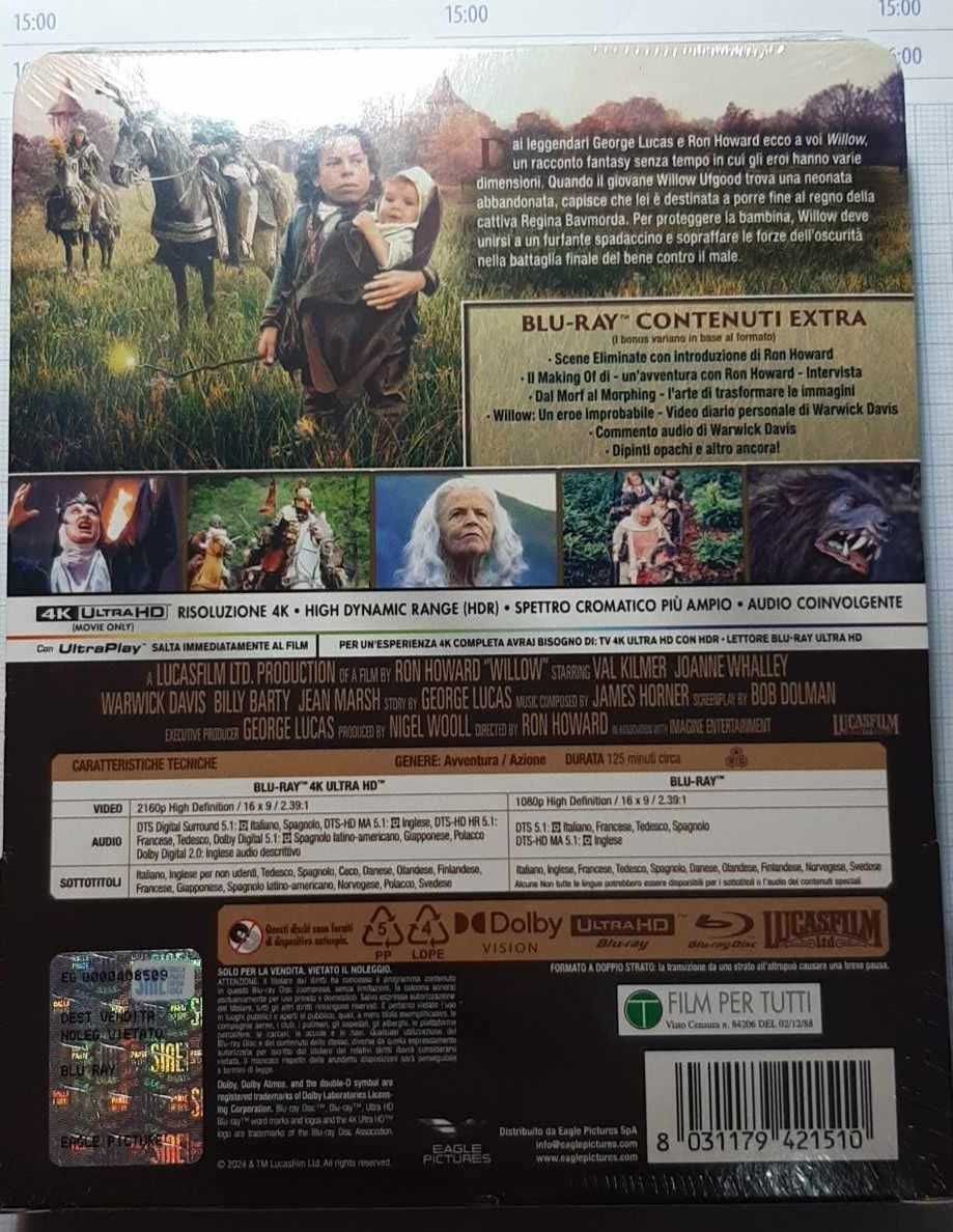 Willow STEELBOOK 4K + Blu Ray, Lektor PL