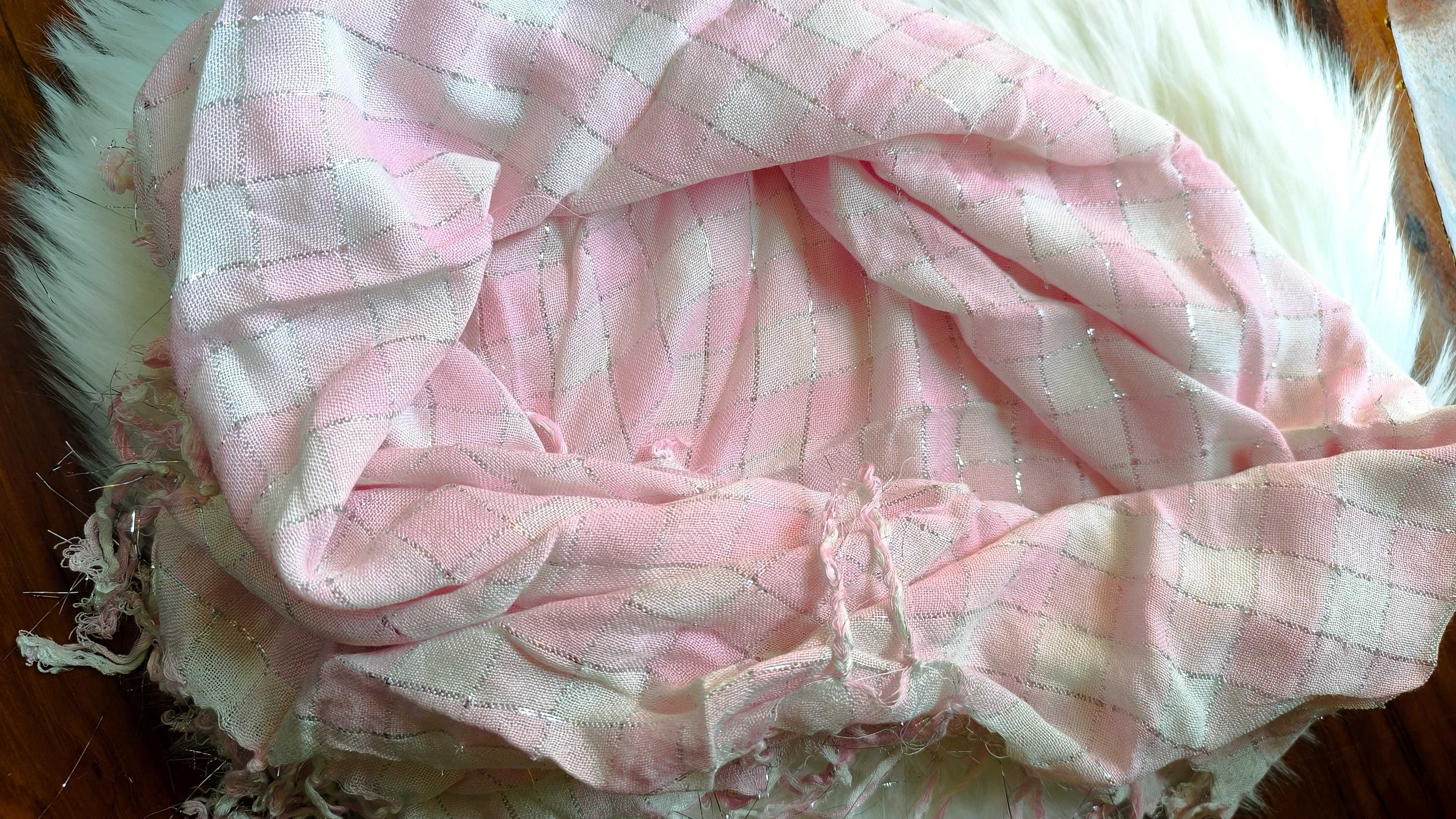 Lenço Rosa e Branco para Pescoço - Mulher