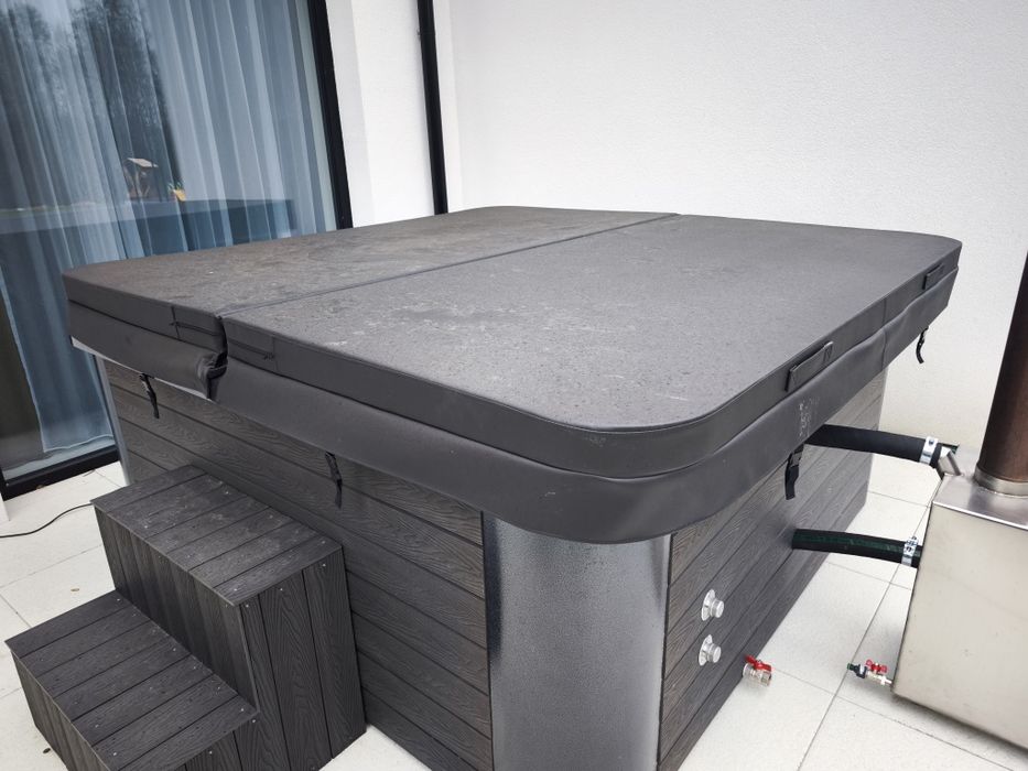 Pokrywa czarna 220x220 kwadratowa jacuzzi balia termopokrywa nowa