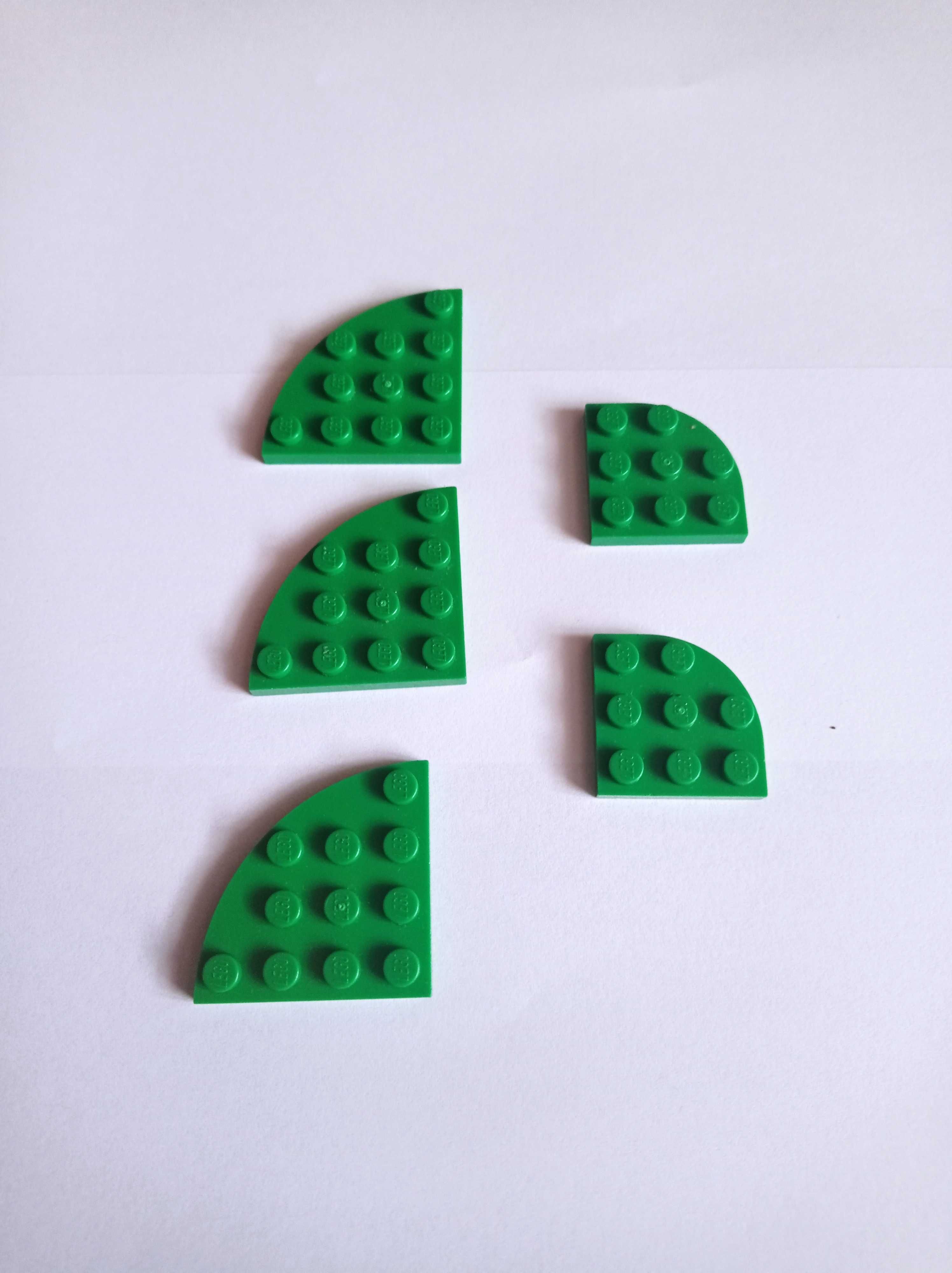 Klocki Lego, okrągła płytka 4x4 (30565), 3x3 (30357), kolor zielony