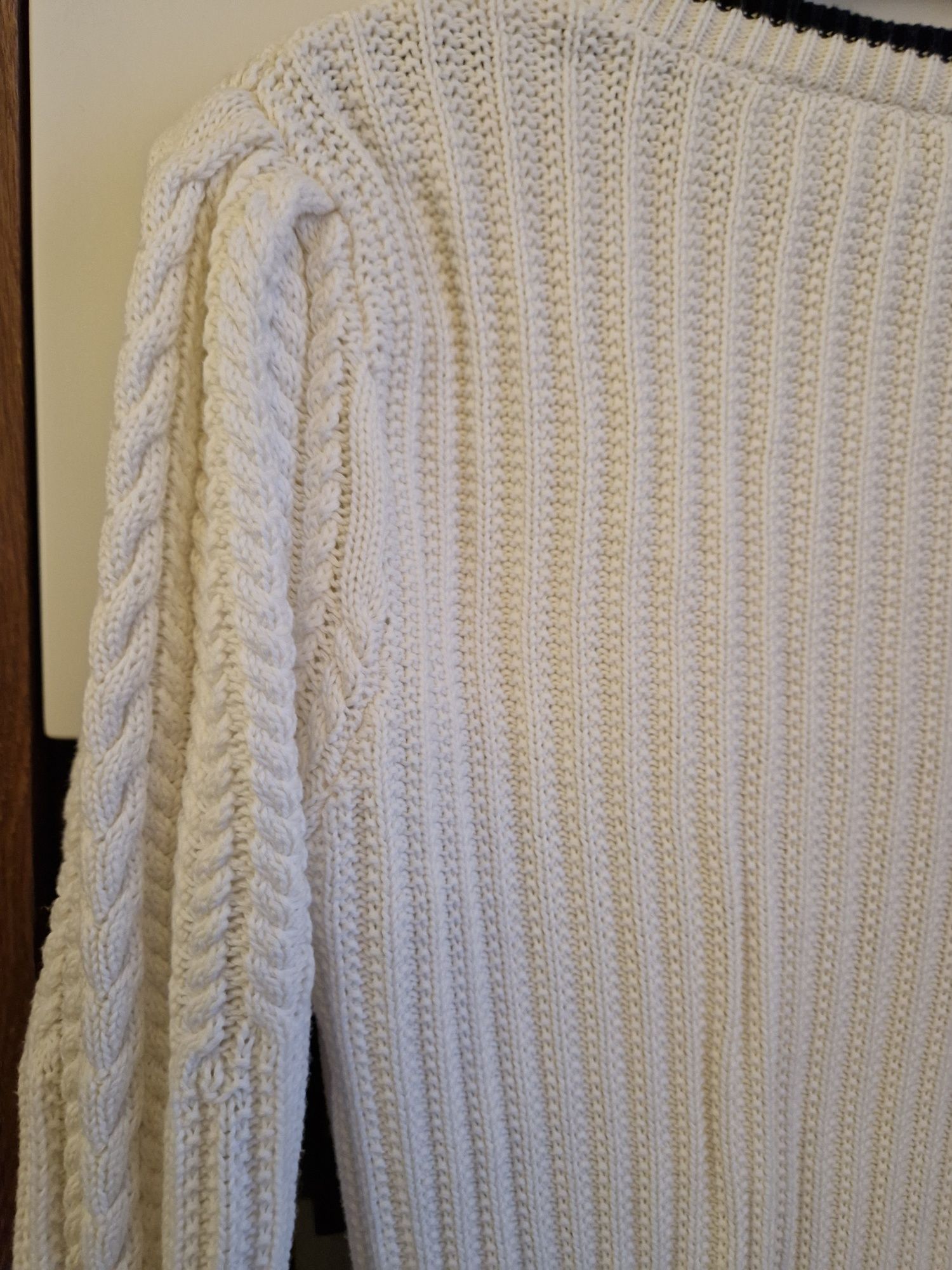 Biały bawełniany sweterek Next, r. S/M