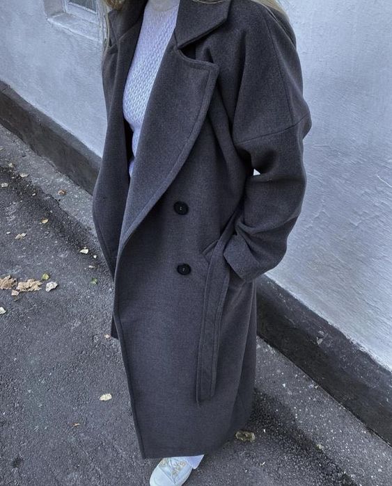 Пальто сіре шерстяне