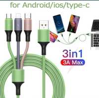 Kabel usb 3 w1 USB-C Micro-USB iOS