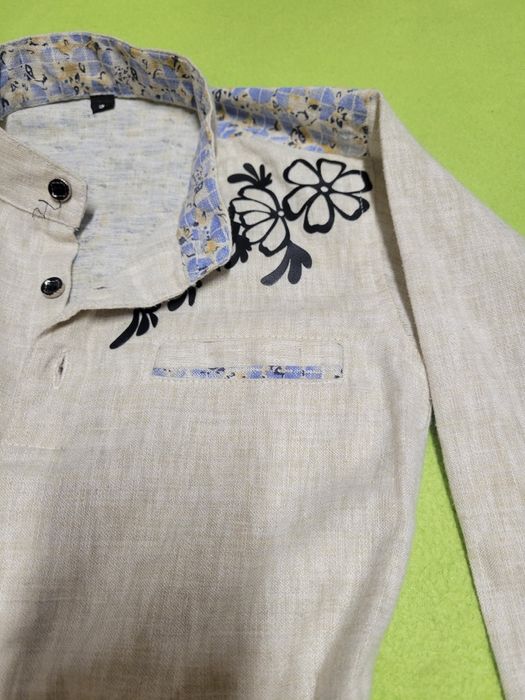 Ексклюзивна лляна сорочка вишиванка в етно стилі Дитяча рубашка хлопчи
