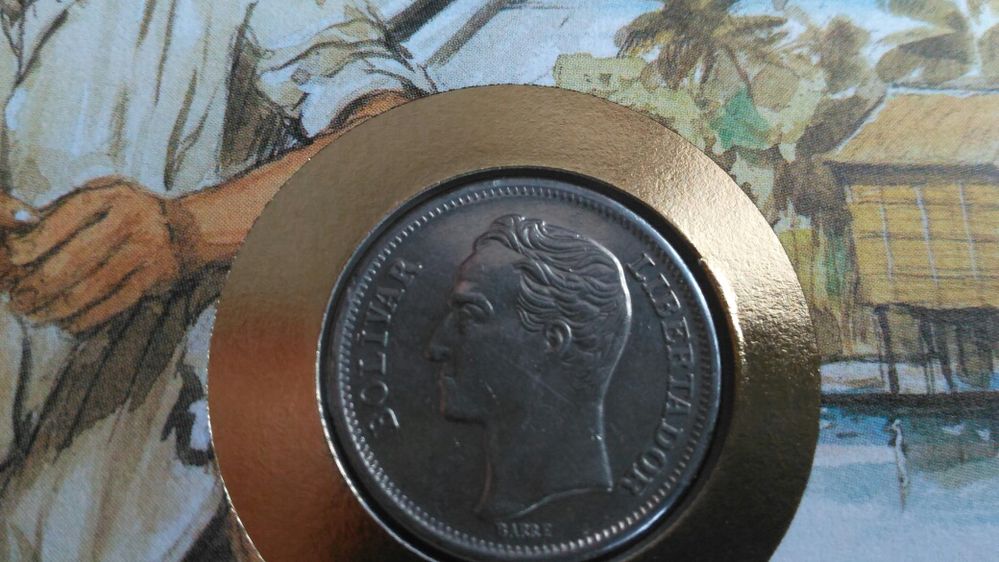 Koperta numizmatyczna Wenezuela 1 Bolivar 1977