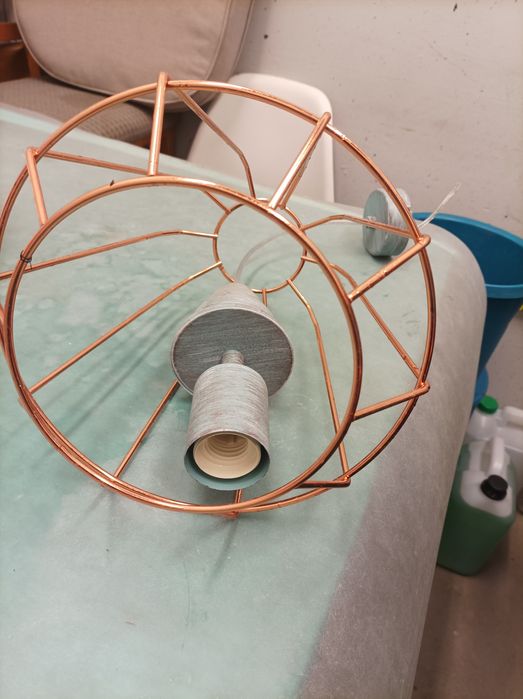Lampa wisząca,klosz druciany