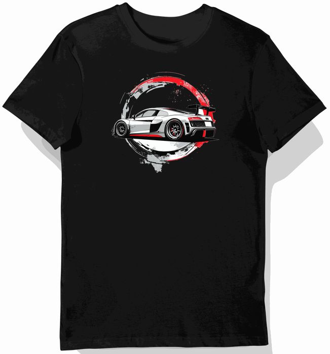 Koszulka męska czarna Dynamiczny Wyścig Audi R8 M