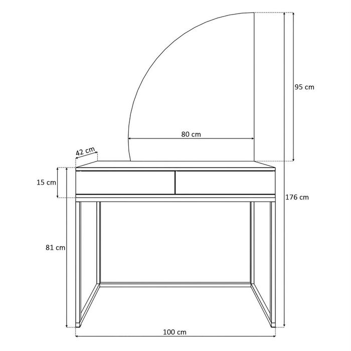 Toaletka Quin z lustrem DARMOWA DOSTAWA buenodesign.pl