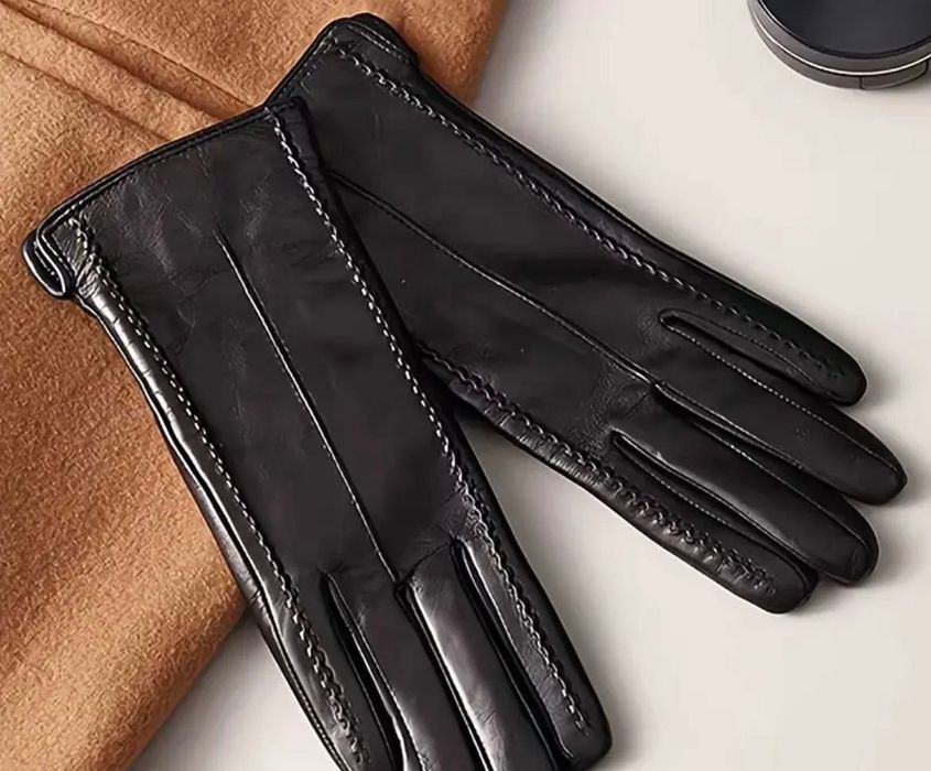 Нові Справжні жіночі рукавички з овечої шкіри, сенсорний екран флісові