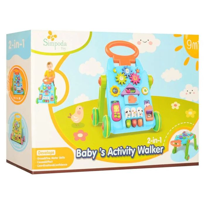 Ігровий центр 2 в 1 каталка ходунки столик