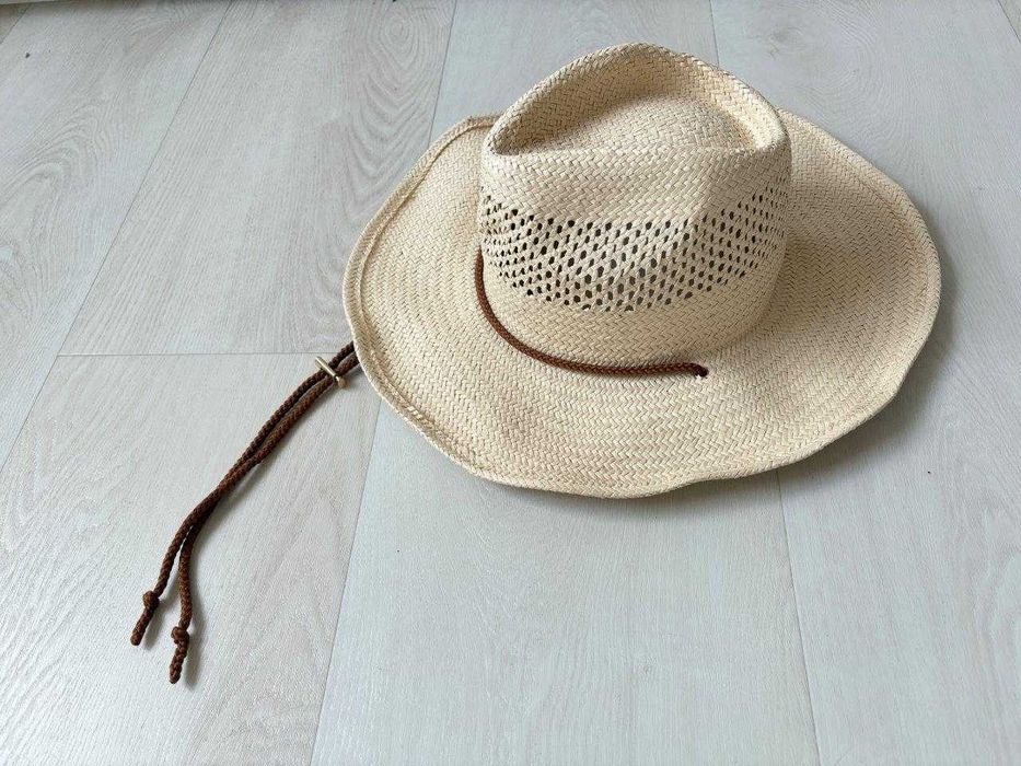 H&M słomkowy pleciony damski kapelusz wiązanie M/56 j.nowy 1xubrany